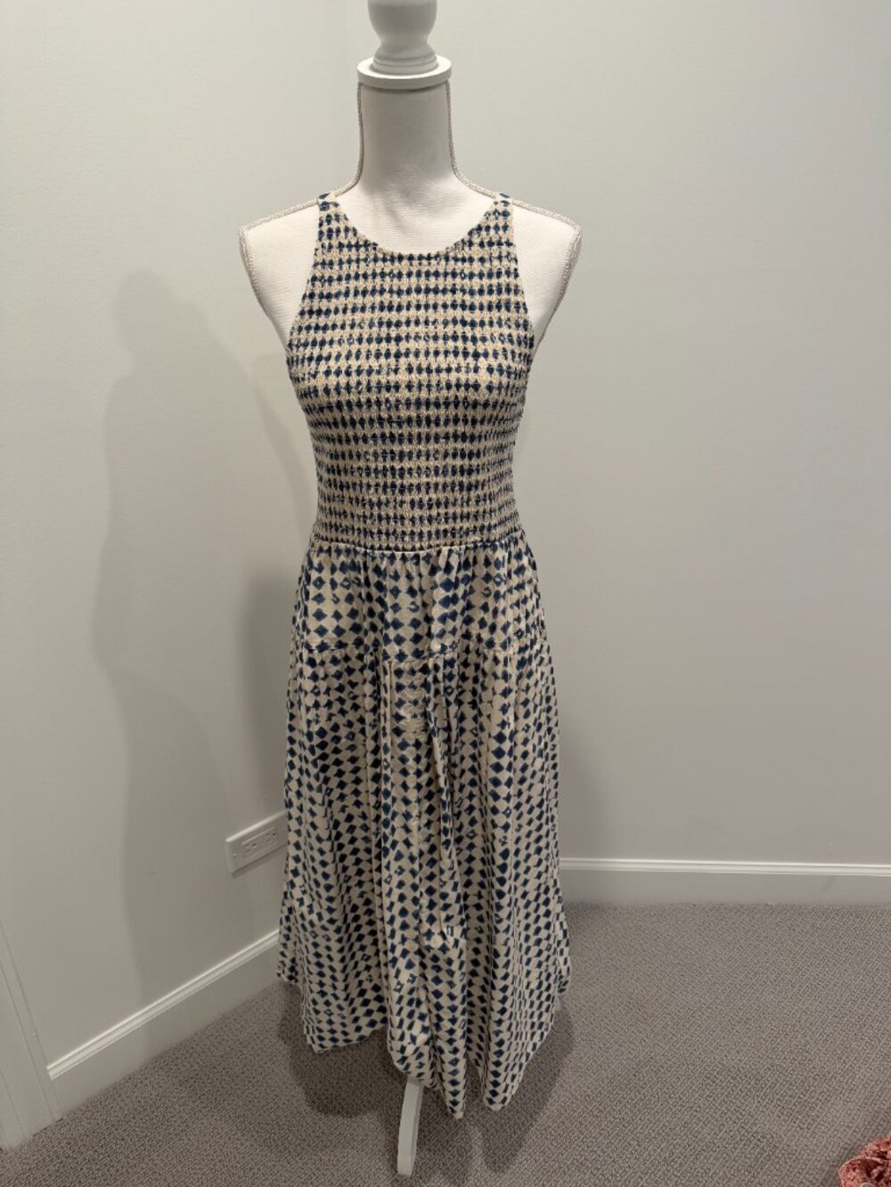 Halter Tiered Midi Dress in Shibori Print Size Medium - Picture 5 of 7